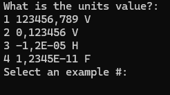 Screenshot of the user interface during input handling